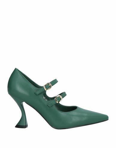 Jeannot Woman Pumps Green Soft Leather Cover