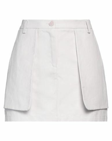 Patrizia Pepe Woman Mini skirt Light grey Cotton, Hemp Cover