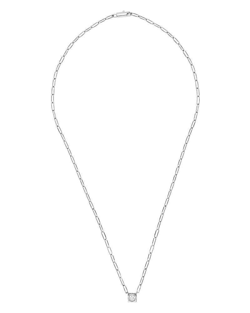 dinh van 18K White Gold Le Cube Diamant Large Chain Necklace with Diamond, 17.7 Cover