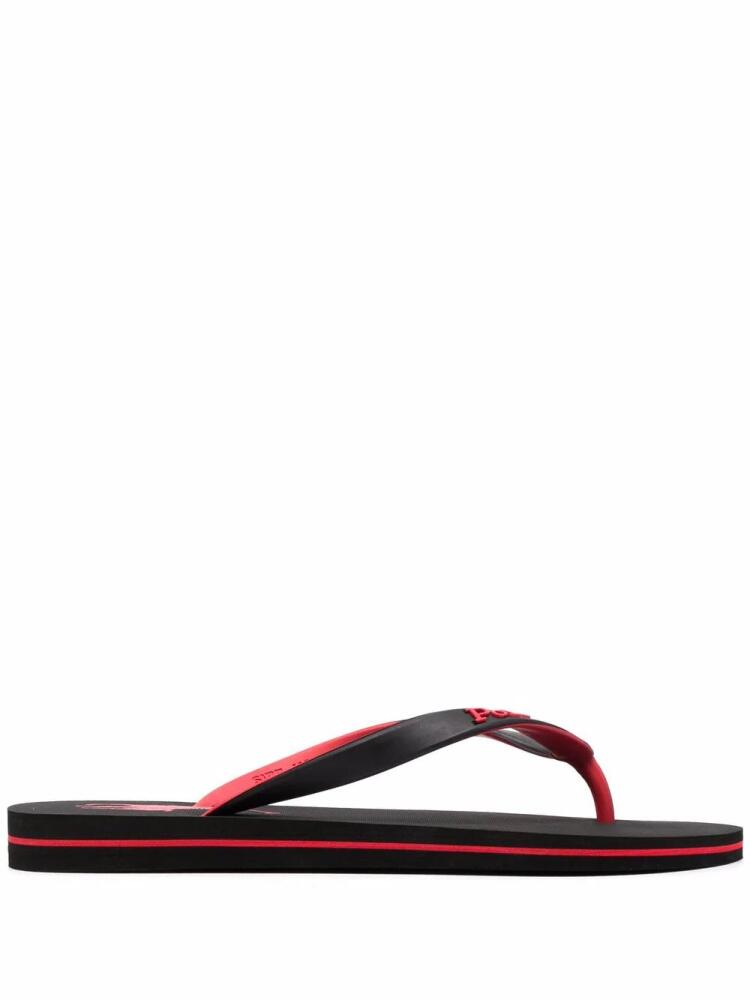 Polo Ralph Lauren logo-patch flip flops - Black Cover