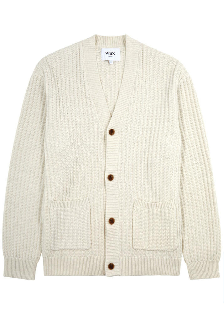 Wax London Walker Ribbed Cotton Cardigan - Ecru Cover