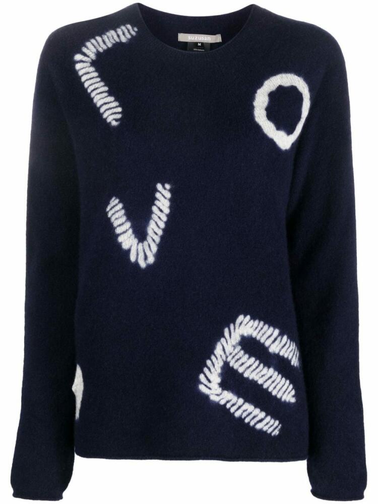 Suzusan intarsia-knit cashmere jumper - Blue Cover