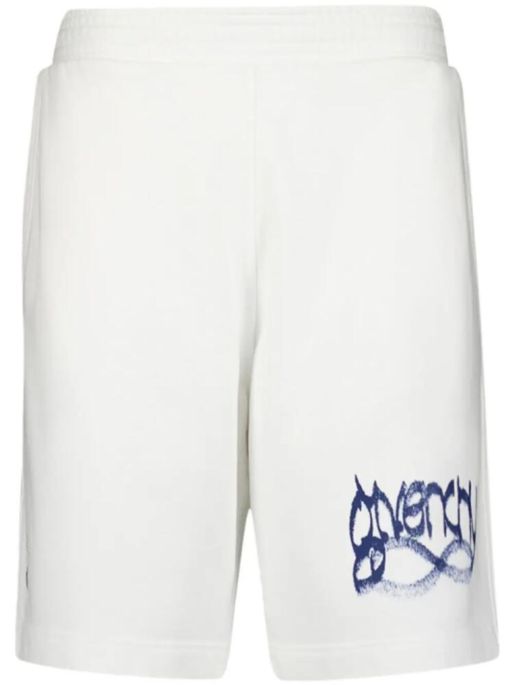 Givenchy logo-print boxy cotton shorts - White Cover