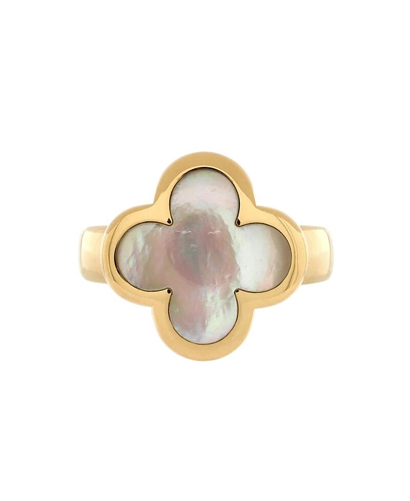 Pre-Owned Van Cleef & Arpels Pure Alhambra Ring 18K Gold and Mother of Pearl Cover