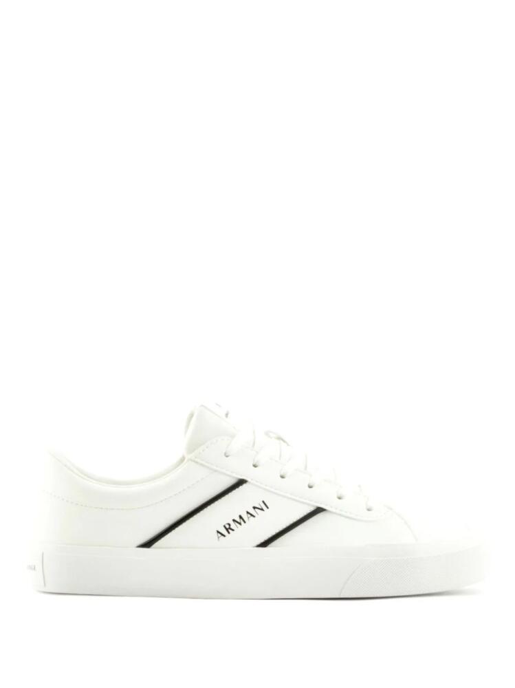 Armani Exchange logo-print lace-up sneakers - White Cover