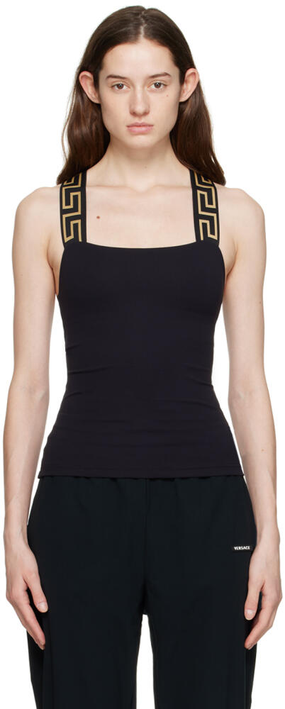 Versace Underwear Black Greca Border Tank Top Cover