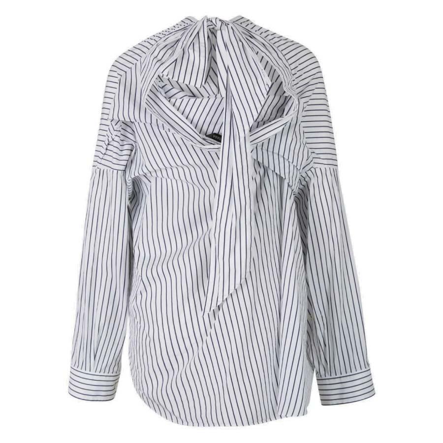 Balenciaga Pinstripe Knotted Shirt Cover