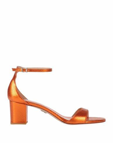 Sergio Levantesi Woman Sandals Orange Leather Cover