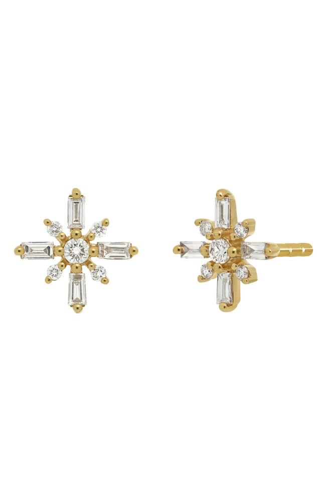 Bony Levy Simple Obsession Diamond Star Stud Earrings in 18K Yellow Gold Cover