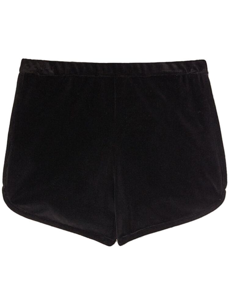 Jil Sander high-waisted velvet mini shorts - Black Cover