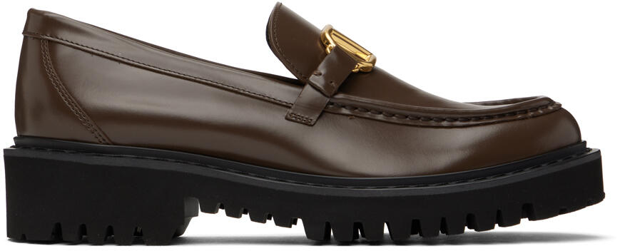 Valentino Garavani Brown VLogo Loafers Cover