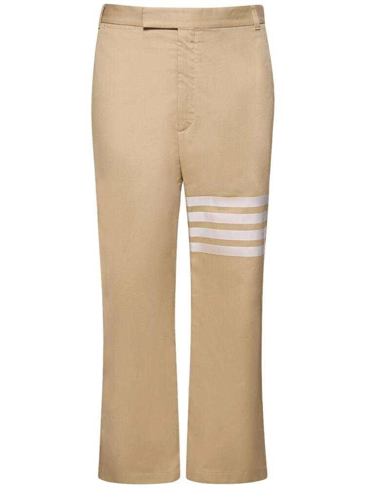 THOM BROWNE Unconstructed Straight Leg Cotton Pants Cover