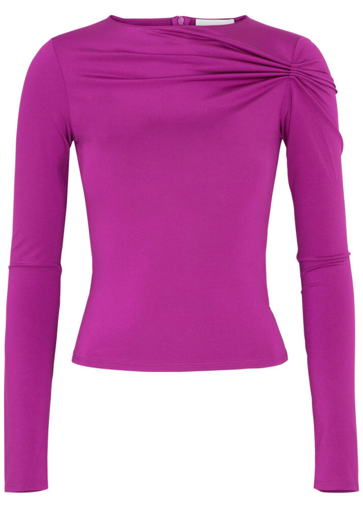 16 Arlington Nubria Gathered Stretch-jersey top - Fuchsia Cover