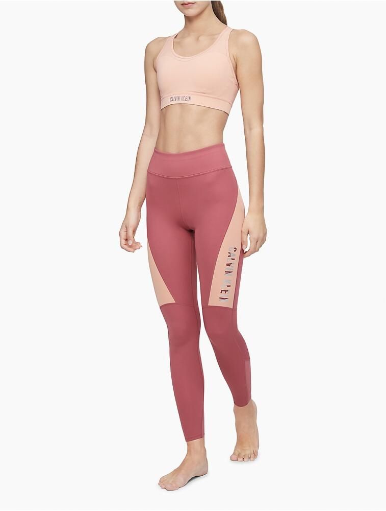 Calvin Klein Women's Performance Colorblock Logo High Waist Leggings - Pink Cover