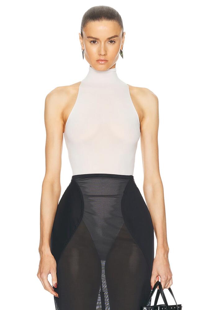 ALAÏA High Neck Bodysuit in White Cover