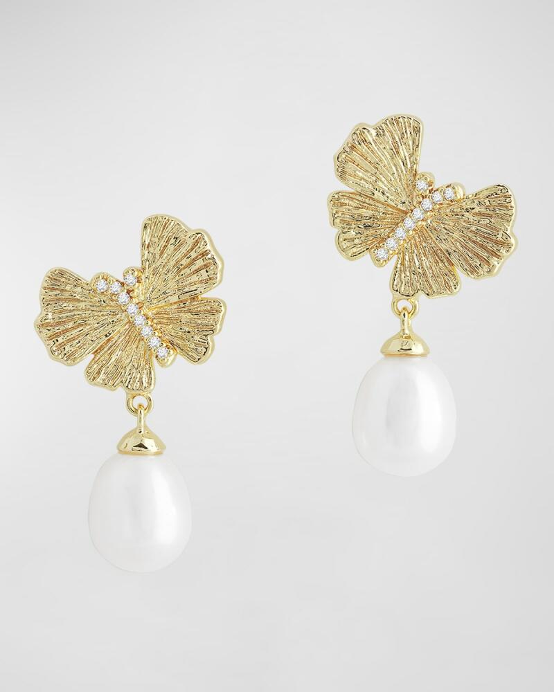 Anabel Aram Jewelry Butterfly with Pearl Drop Earrings Cover