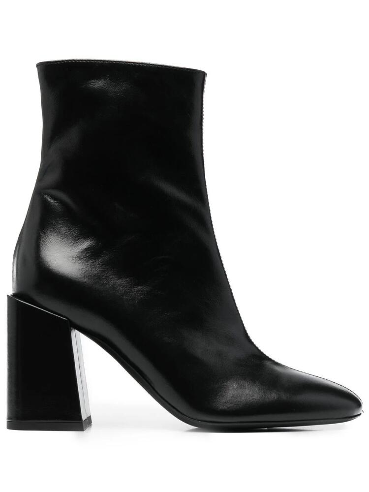 Furla 85mm block-heel leather ankle boots - Black Cover