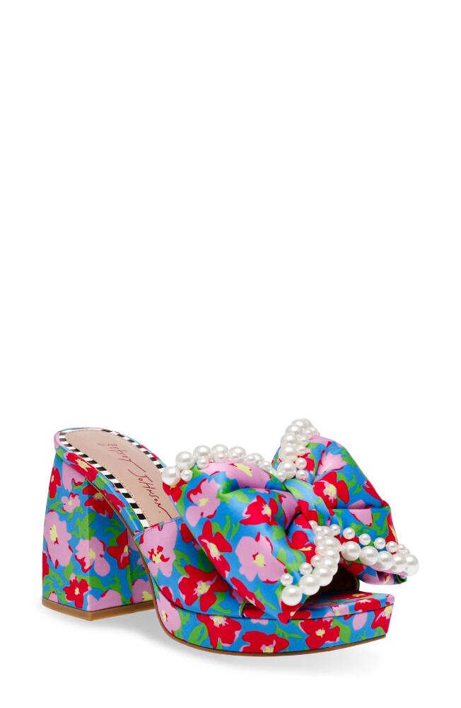 Betsey Johnson Maccie Platform Sandal in Blue Multi Cover