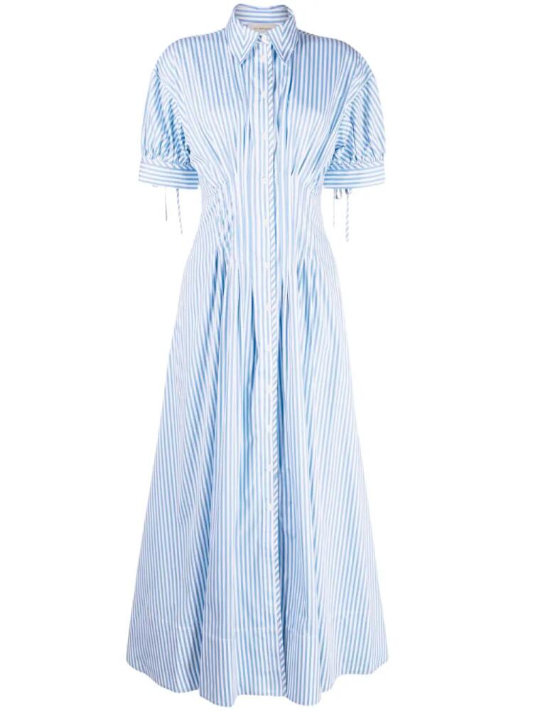 Lee Mathews striped flared midi dress - Blue Cover