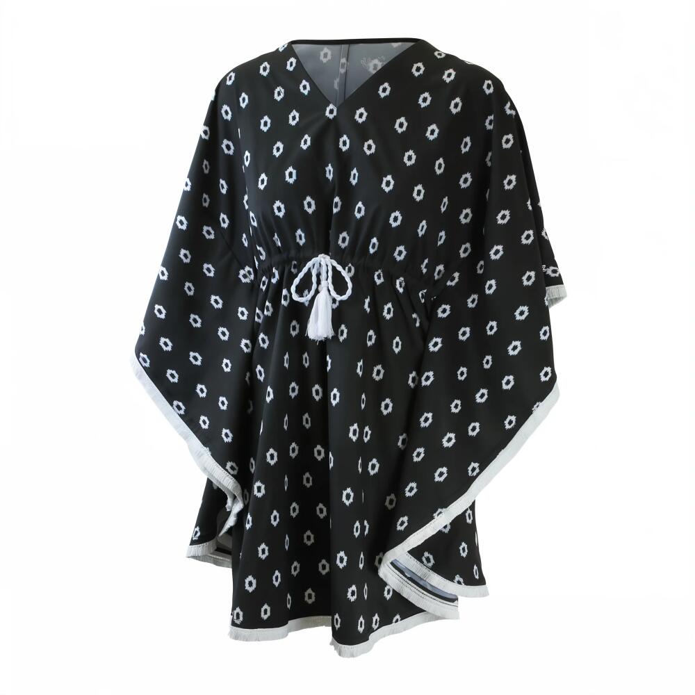 UV Skinz Kaftan Cover-Up in Black Boho Dot Cover