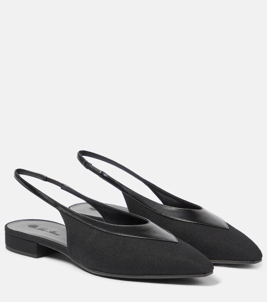 Loro Piana Rebecca leather-trimmed slingback flats Cover