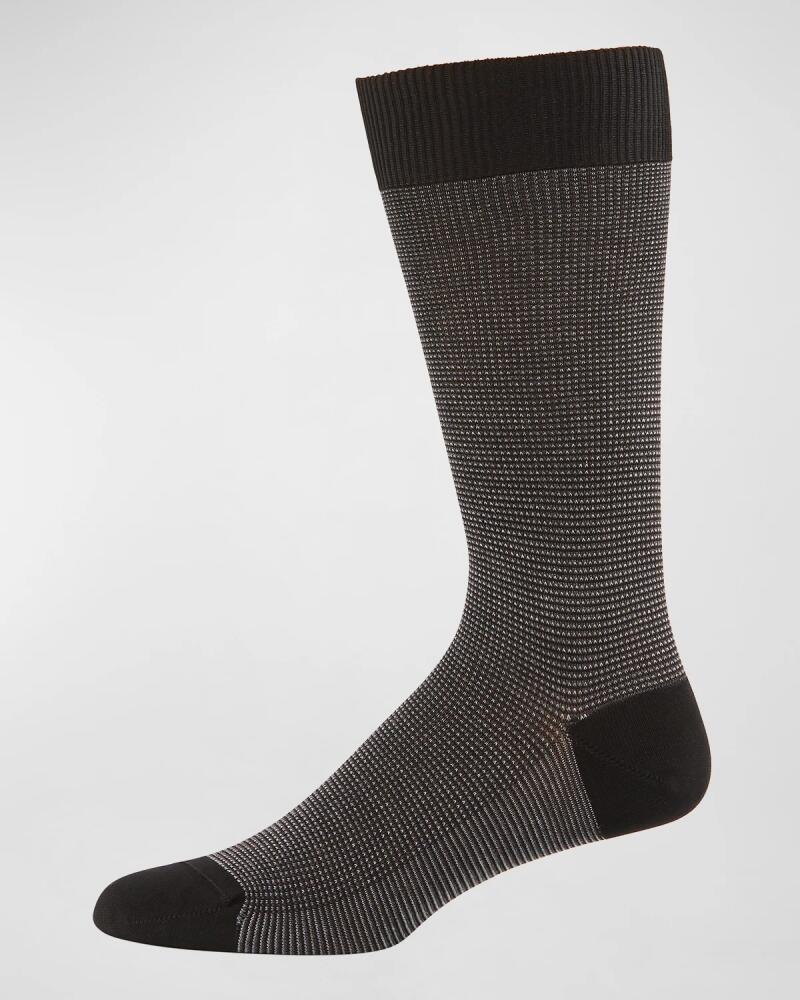 Pantherella Mid-Calf Birdseye Ankle Socks, Black Cover