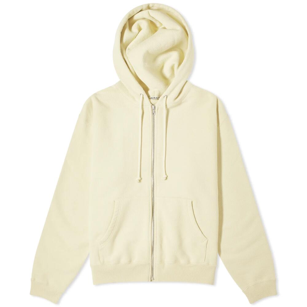 Auralee Men's Heavy Sweat Zip Hoody in Light Yellow Cover