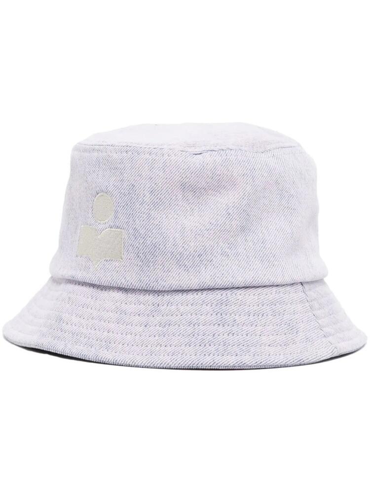 ISABEL MARANT logo-embroidered denim bucket hat - Purple Cover