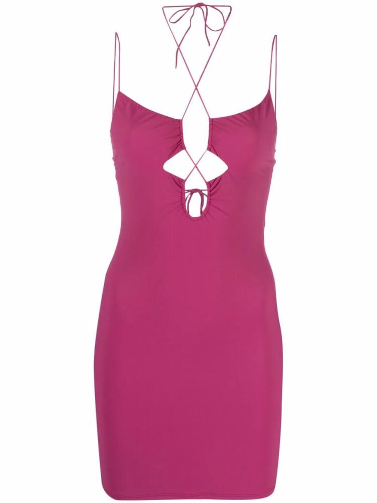 Amazuìn halterneck fitted dress - Pink Cover