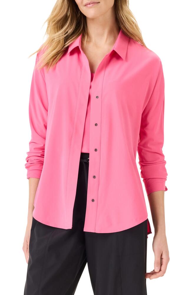 NZ ACTIVE by NIC+ZOE Tech Stretch Snap Shirt in Pure Pink Cover