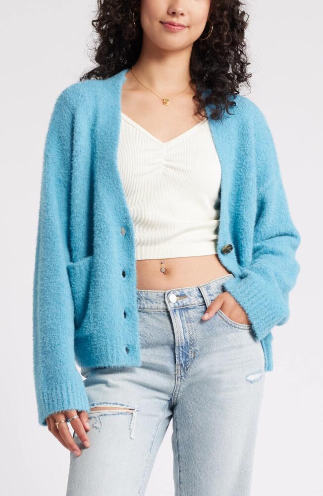 BP. Fuzzy Cardigan in Teal Dolphin Cover