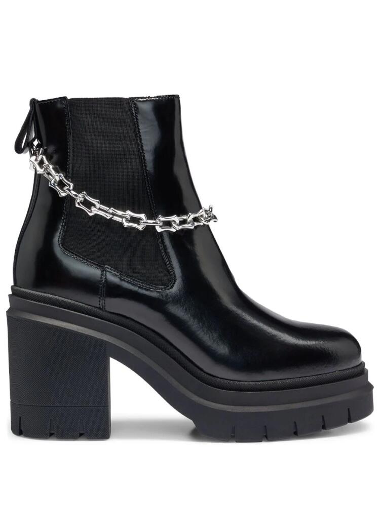 HUGO spiked-edge chain-trim chelsea boots - Black Cover