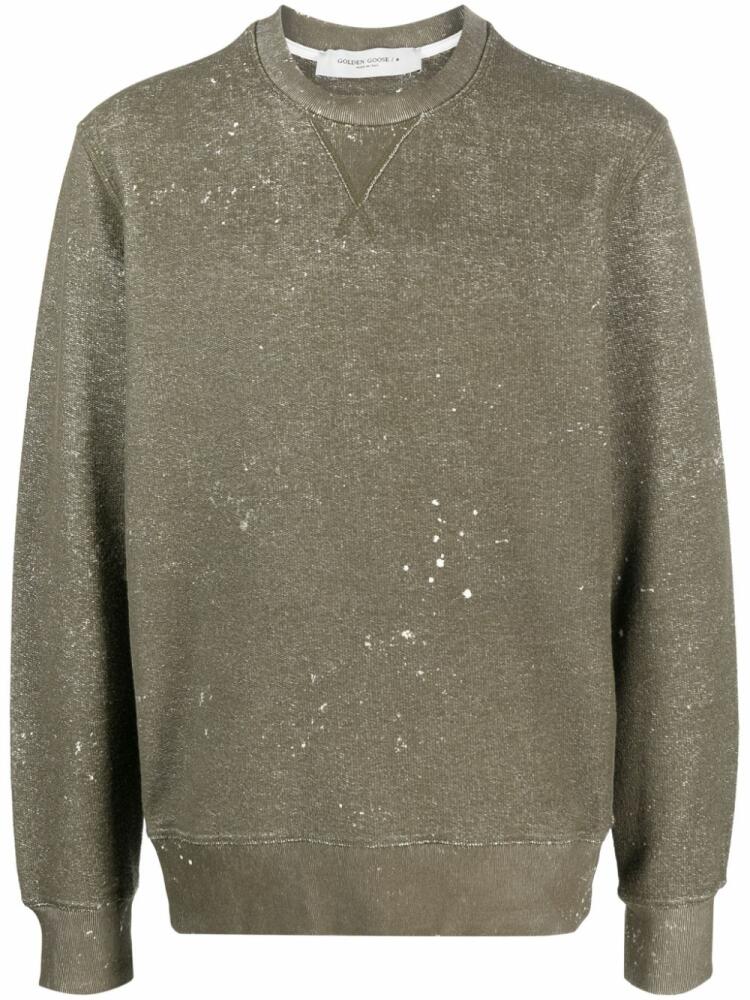 Golden Goose spray-effect cotton jumper - Green Cover