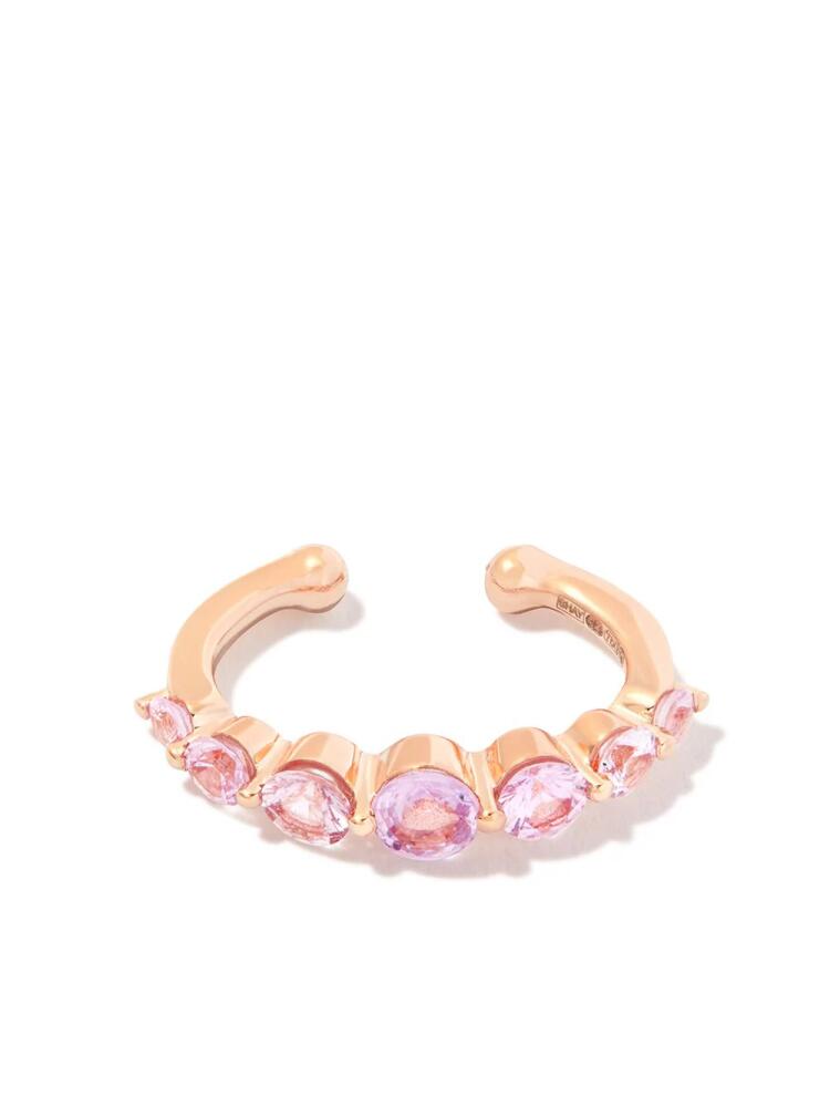 SHAY 18kt rose gold sapphire ear cuff - Pink Cover