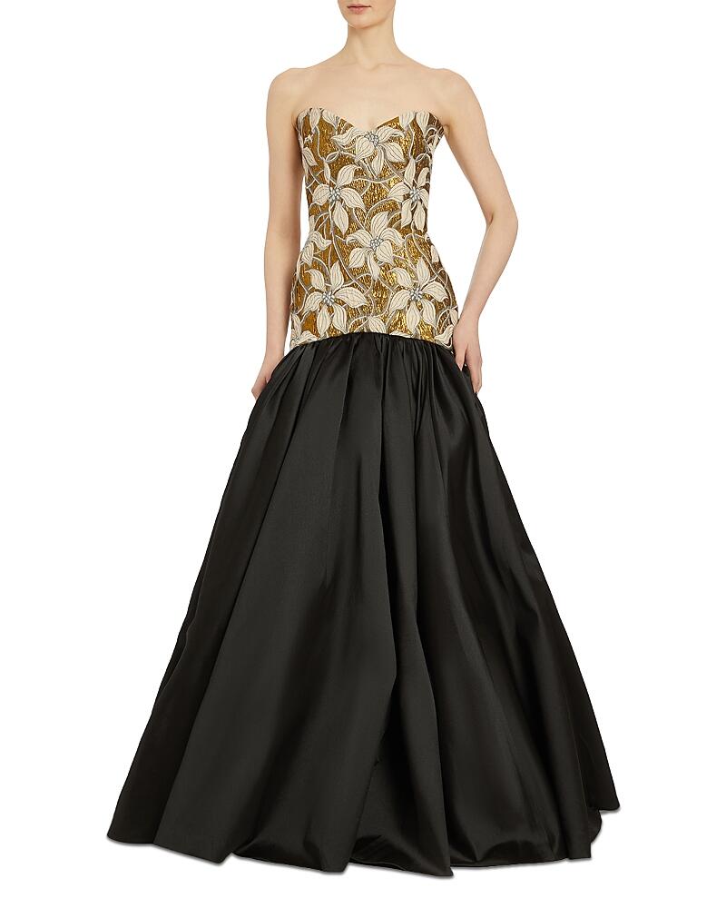 Markarian Gwendolyn Floral Brocade Drop Waist Gown Cover