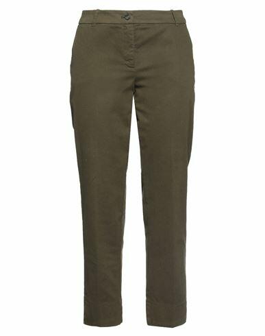 Rosso35 Woman Pants Military green Cotton, Elastane Cover