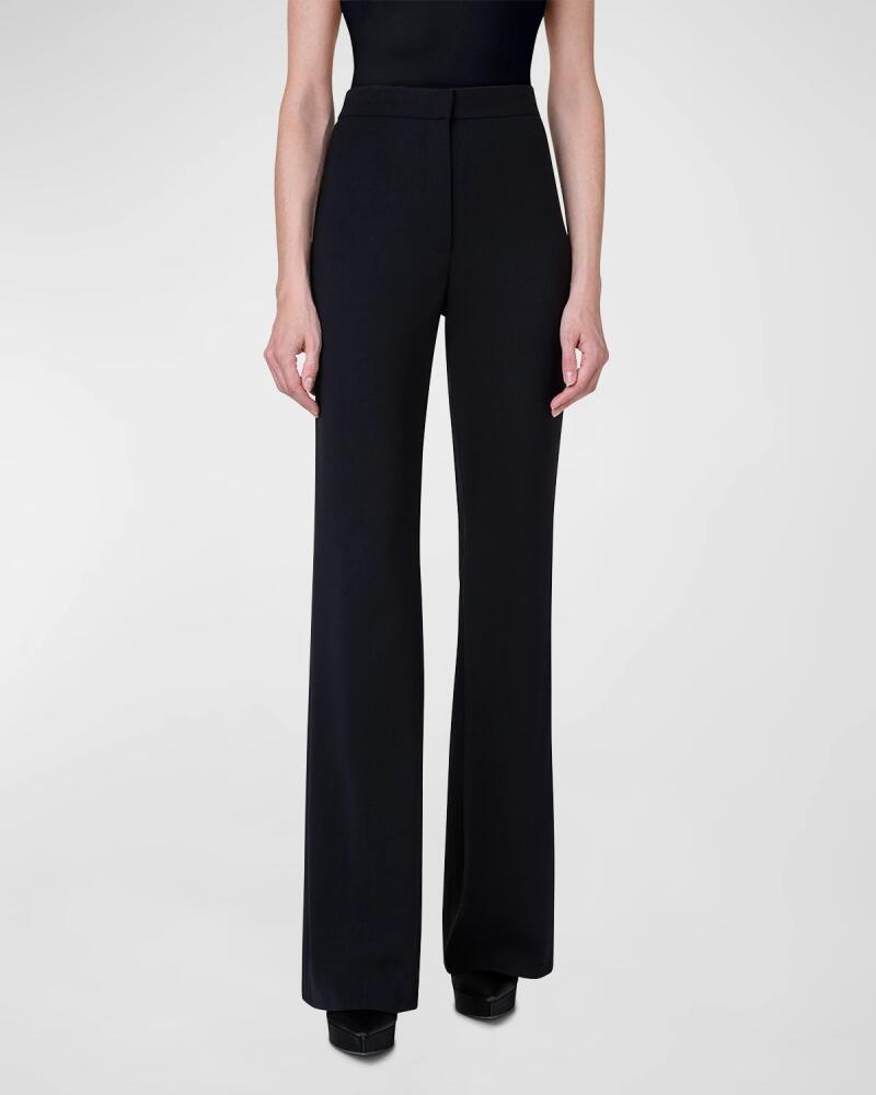 Akris punto Courtney Wool Crepe Bootcut Pants Cover