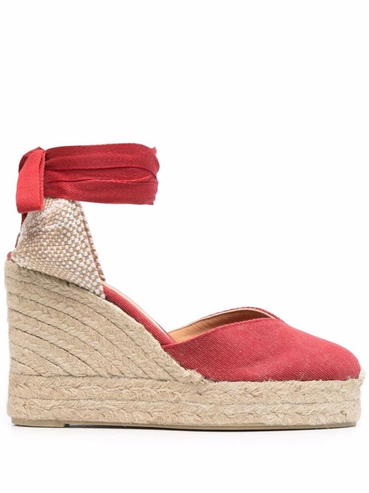 Castañer tie-detail platform espadrilles - Red Cover