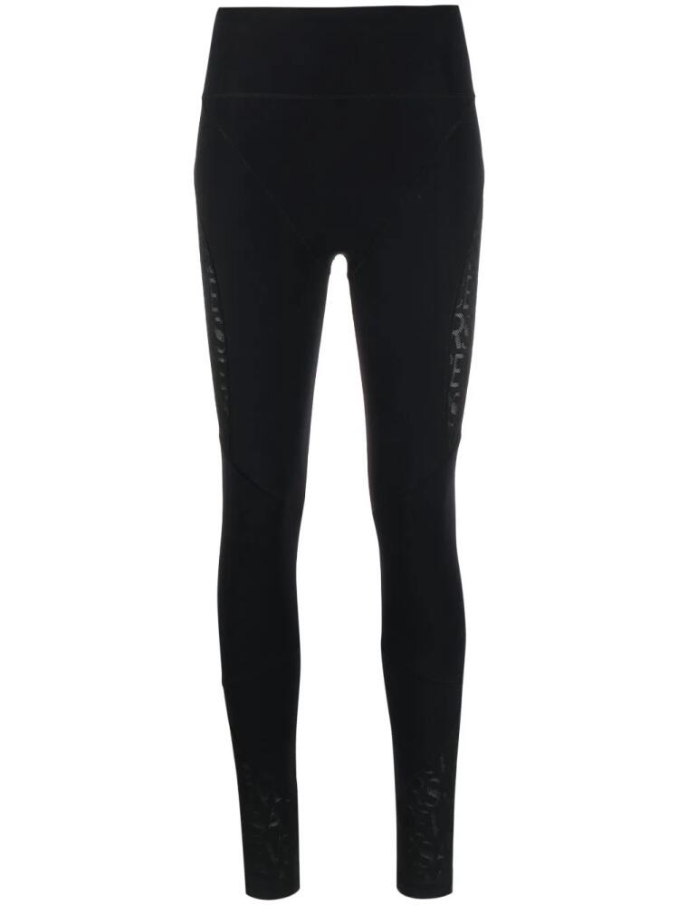 Versace panelled logo-print leggings - Black Cover