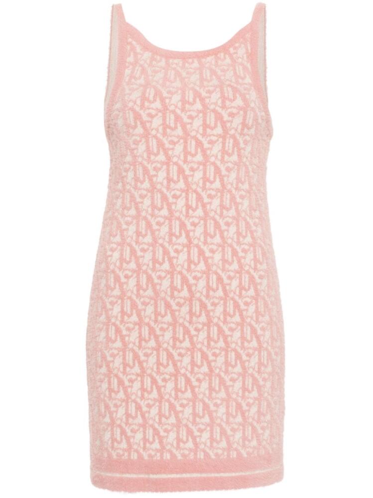 Palm Angels monogram-jacquard knitted minidress - Pink Cover