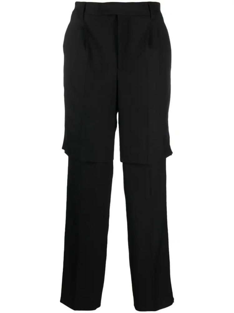 VTMNTS straight-leg virgin wool-blend trousers - Black Cover