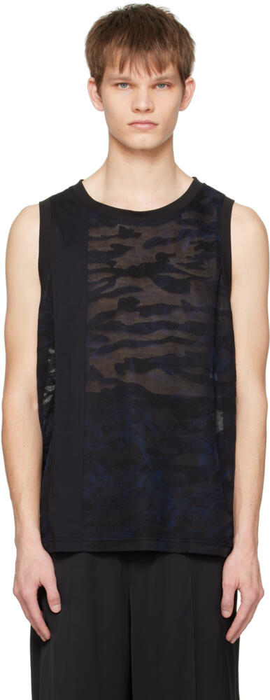 Feng Chen Wang Black Camouflage Tank Top Cover