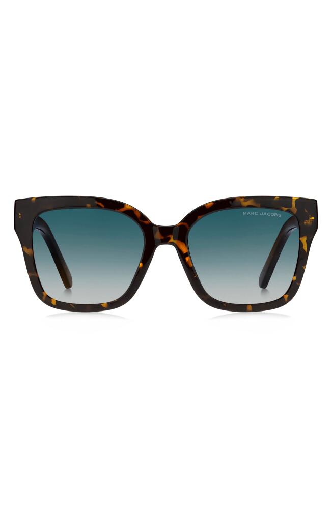 Marc Jacobs 53mm Gradient Square Sunglasses in Havana/Blue Shaded Cover