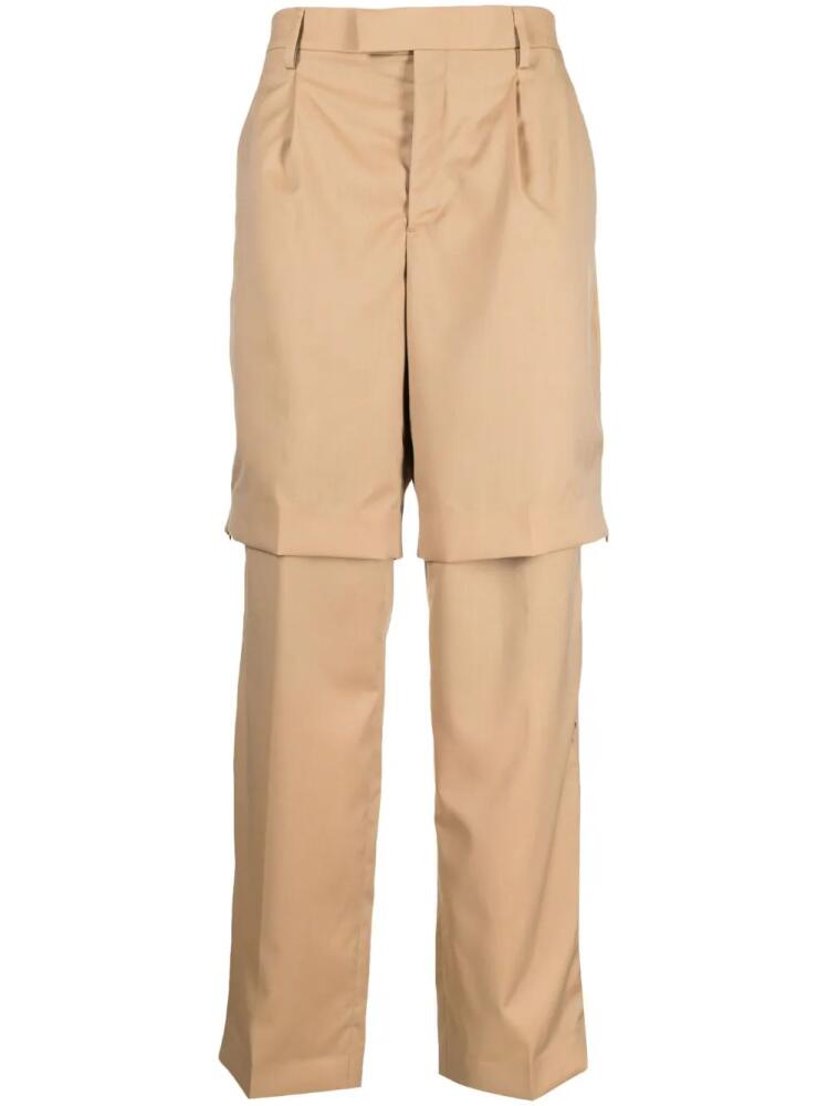 VTMNTS layered straight-leg trousers - Brown Cover