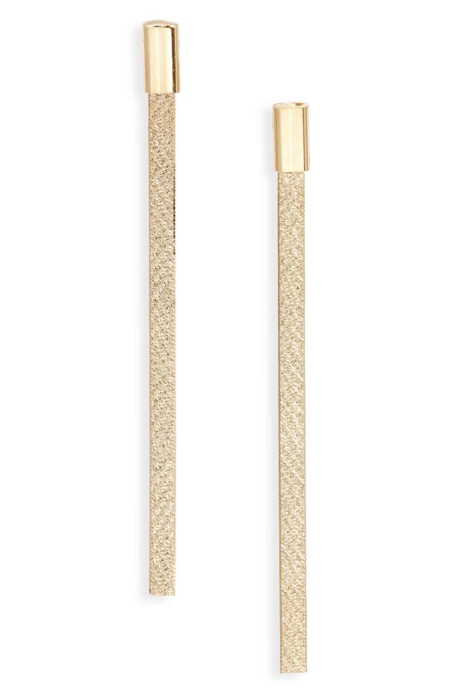 Argento Vivo Sterling Silver Textured Linear Drop Earrings in Gold Cover