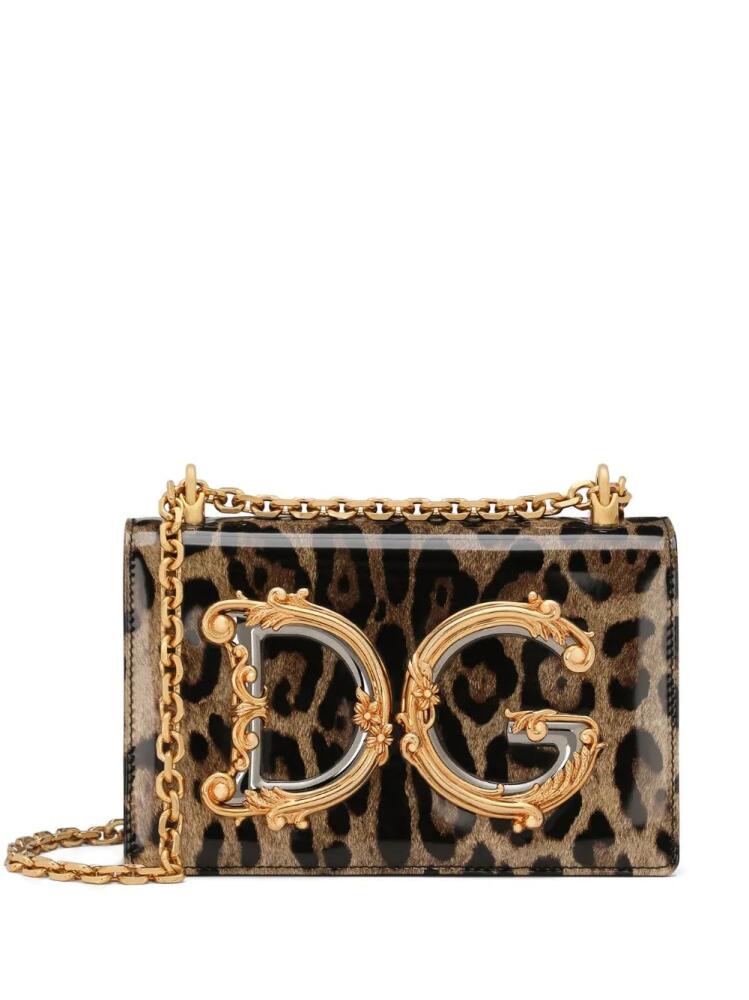 Dolce & Gabbana DG Girls leopard-print crossbody bag - Black Cover