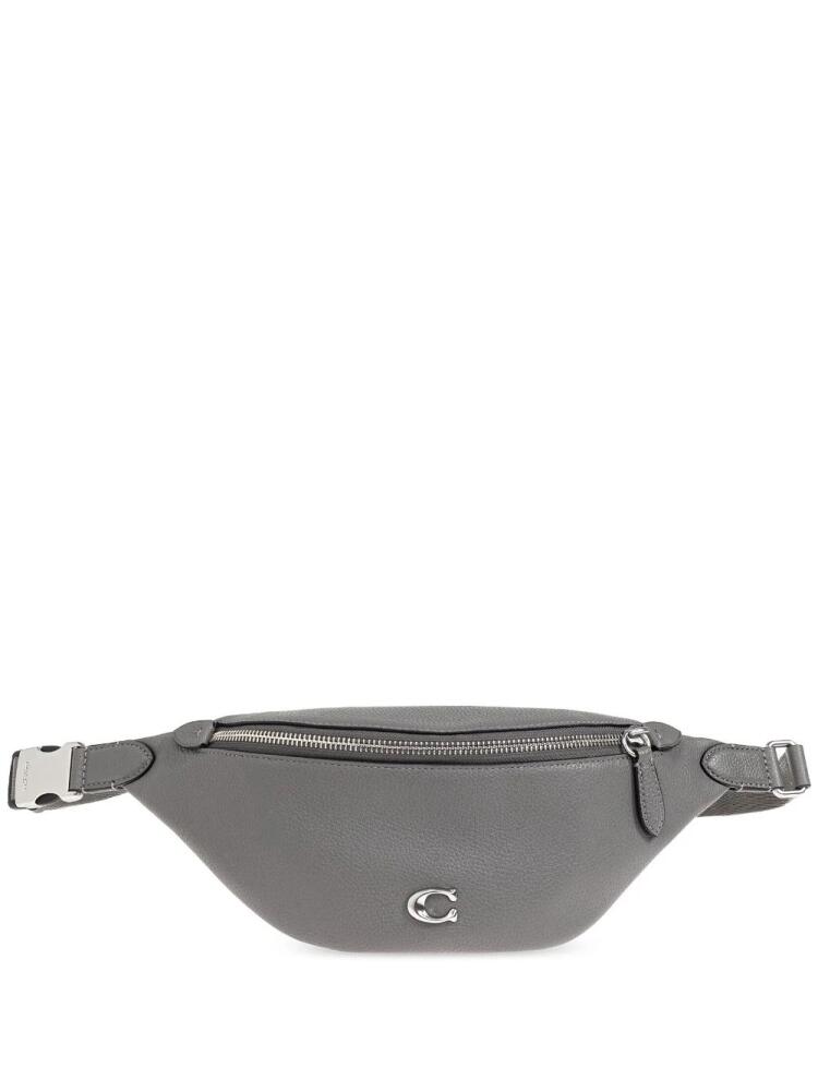 Coach logo-plaque leather belt bag - Grey Cover