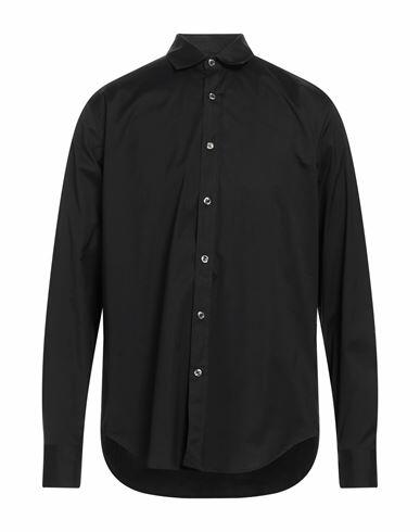 John Richmond Man Shirt Black Cotton, Elastane Cover