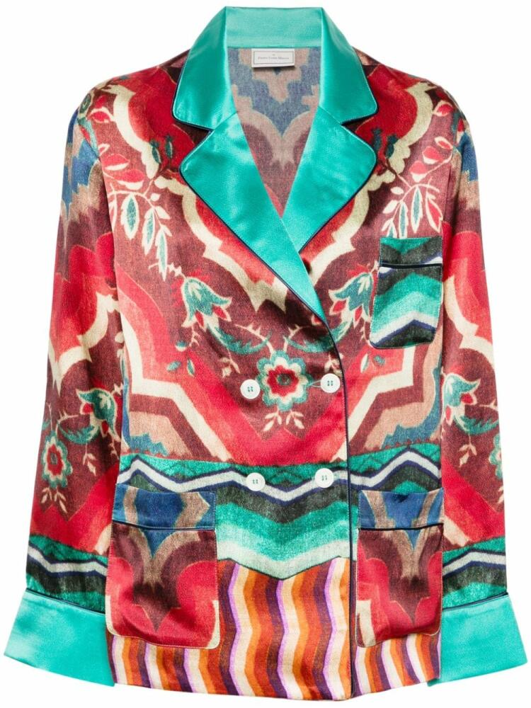 Pierre-Louis Mascia Kamut floral-print blazer - Green Cover