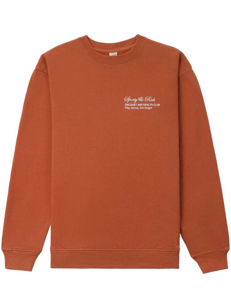 Sporty & Rich Tennis Script crew-neck sweatshirt - Orange Cover